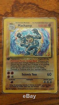Machamp, Near Mint Rare 1995 holo 1st edition, 8/102, Pokemon Card