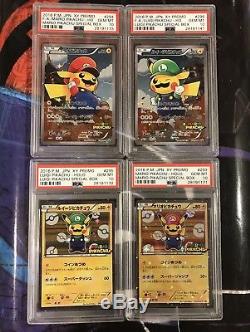Mario & Luigi Pikachu PSA 10 Promo F. A Set Of 4 Gem Mint Holo Pokemon Cards Rare