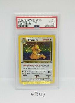 Mint First Edition Holo Rare Dragonite Pokemon Card Fossil Set 4/62 1st Ed Foil