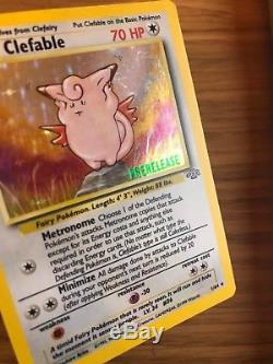 NEAR MINT! Pre Release Clefable (1/64) Rare Jungle Holo Pokemon Card! Fast P&P