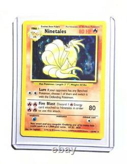 NINETALES 12/102 Base Set Holo Pokemon Card EXC/NEAR MINT