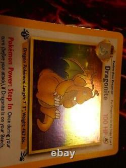 NM (1st edition) Pokemon DRAGONITE Card Set 4/62 Holo Rare WOTC