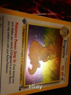 NM (1st edition) Pokemon DRAGONITE Card Set 4/62 Holo Rare WOTC