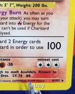 NM+/ English Charizard Base Set 4/102 Holo Unlimited Holo Rare Pokemon TCG