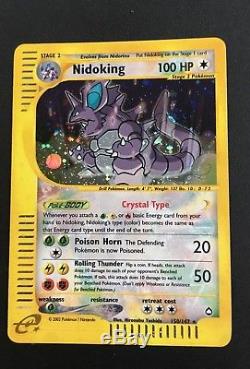 Nidoking Crystal Holo Rare Aquapolis Set 150/147 Pokemon Card NM-M Amazing