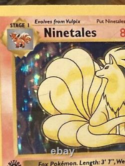 Ninetales 1st First Edition Shadowless Rare Pokemon Card Base Set 12/102 English