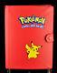 Pikachu Red Album Binder With140 Pokemon Cards 1998/99/00 Incl. 1 Holo Ninetales