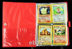 PIKACHU Red Album Binder with140 POKEMON Cards 1998/99/00 incl. 1 Holo Ninetales