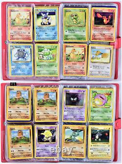 PIKACHU Red Album Binder with140 POKEMON Cards 1998/99/00 incl. 1 Holo Ninetales