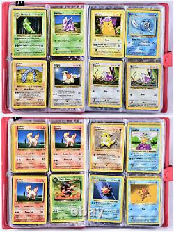 PIKACHU Red Album Binder with140 POKEMON Cards 1998/99/00 incl. 1 Holo Ninetales