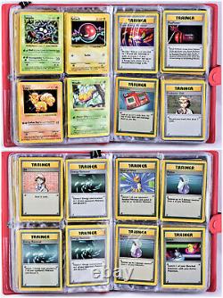 PIKACHU Red Album Binder with140 POKEMON Cards 1998/99/00 incl. 1 Holo Ninetales