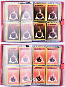 PIKACHU Red Album Binder with140 POKEMON Cards 1998/99/00 incl. 1 Holo Ninetales