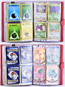 PIKACHU Red Album Binder with140 POKEMON Cards 1998/99/00 incl. 1 Holo Ninetales