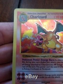 PLAYED Charizard 4/102 Shadowless Holo Rare Base Set Pokemon Card