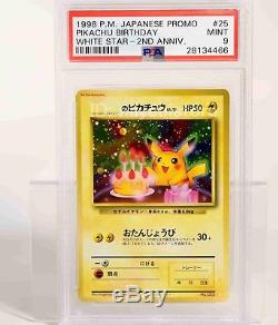POKEMON CARD 1998 2001 NATTA WAKE Birthday Pikachu 2cards #25 PSA 9