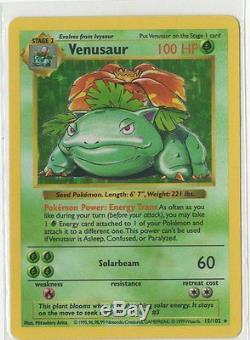 POKEMON Venusaur 15/102 Holo Rare SHADOWLESS Pokemon Card Original Base Set