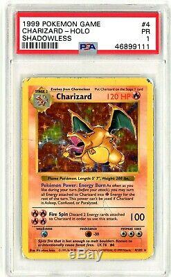 PSA 1 PR Charizard 4/102 (Shadowless Base Set) Holo Rare Pokemon Card