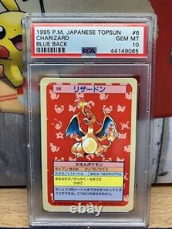 PSA 10 1995 Pokemon Topsun BLUE BACK Original OG Charizard 006 Rare Grail Card