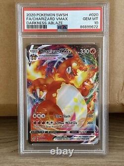 PSA 10 Charizard VMAX 20/189 Full Art FA Ultra Rare Darkness Ablaze Pokemon TCG