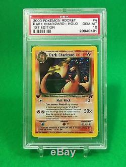 PSA 10 Dark Charizard 1st Edition 4/82 Team Rocket Very Rare Holo Pokemon Card