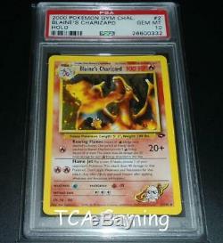 PSA 10 GEM MINT Blaine's Charizard 2/132 Gym Challenge HOLO RARE Pokemon Card