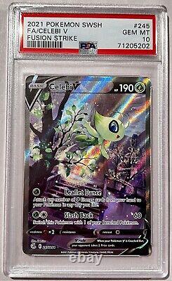 PSA 10 GEM MINT Celebi V 245/264 Fusion Strike Pokemon TCG Alt Art