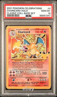 PSA 10 GEM MINT Charizard Celebrations Classic Collection Pokemon Card 4/102