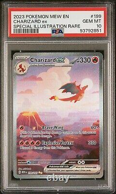 PSA 10 GEM MINT Charizard Ex Special Illustration Rare 199/165 SV Pokemon 151 EN