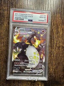 PSA 10 GEM MINT Charizard VMAX Shining Fates Secret Rare Pokemon Card SV107