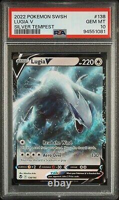 PSA 10 GEM MINT Lugia V 138/195 Ultra Rare Pokemon SWSH Silver Tempest 2022