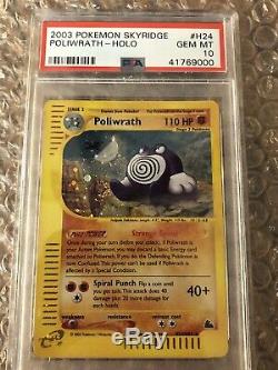 PSA 10 GEM MINT Poliwrath Holo Rare Skyridge 2003 Pokemon Card #H24