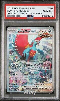 PSA 10 GEM MINT Roaring Moon EX Special Illustration Rare Pokemon 251/182