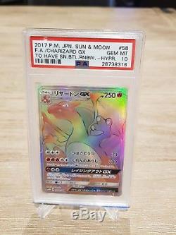 PSA 10 Japanese Charizard GX 58/51 Hyper/Secret Rare Pokemon Card