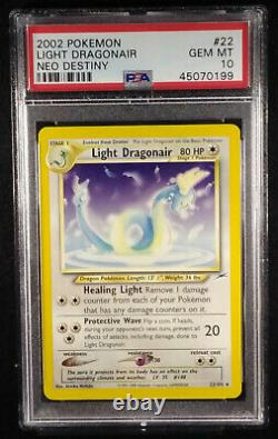 PSA 10 Light Dragonair 22 Non-Holo Neo Destiny Gem Mint 2002 Card (LOW POP)