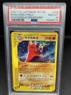 PSA 10 Magcargo 056/088 Mysterious Mountains 1st Ed Holo Japanese Pokemon Card