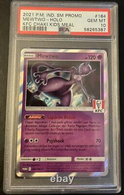 PSA 10 Mewtwo Holo RARE 2021 KFC Promo 184/SM-P Indonesia Pokémon POP 3! 