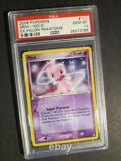 PSA-10 Pokemon MEW Card EX HOLON PHANTOMS Set 111/110 Secret Holo Rare Gem Mint