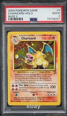 PSA 2 Charizard Holo Rare Base Set 2 2000 Pokemon Card #4