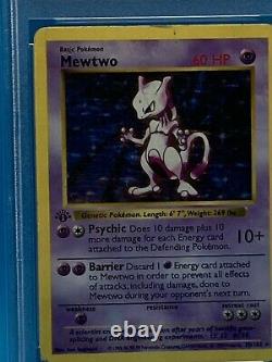 PSA 2 Mewtwo 1st Edition Holo Rare Shadowless Base Set 1999 Pokemon Card #10