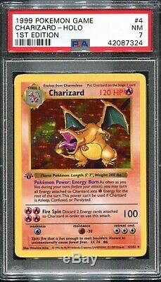 PSA 7 1st Edition Base Set Shadowless Charizard Holo Rare Pokemon Card Thick