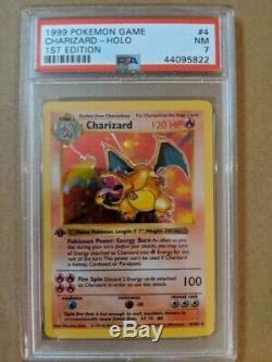 PSA 7 1st Edition Shadowless Charizard Holo Rare 4/102 NM NEW CASE! Pokemon Card