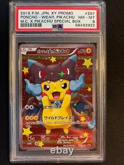 PSA 8 Japanese Poncho Charizard Pikachu Promo 207/XY-P Promo Pokemon Card