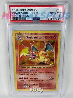 PSA 8 NM-MINT Charizard 11/108 XY EVOLUTIONS HOLO RARE Pokemon TCG Trading Card