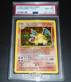 PSA 8 NM-MINT Charizard 4/102 Base Set HOLO RARE Pokemon Card