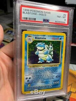 PSA 8 NM-MT Blastoise Holo 2/102 Base Set Shiny Rare Foil Unlimited Pokemon Card