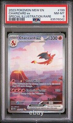 PSA 8 NM-MT Charizard ex 199/165 151 Special Illustration Rare Holo Pokémon 2023