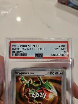 PSA 8 Rayquaza EX Holo Rare EX Deoxys 2005 Pokemon Card #102