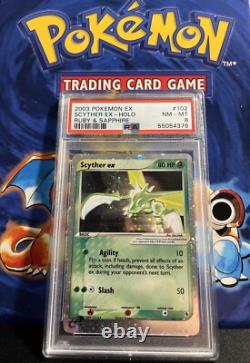 PSA 8 Scyther ex 102/109 Ruby And Sapphire Near Mint Vintage Pokemon TCG Card
