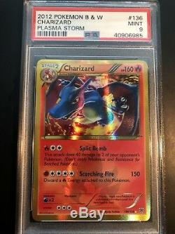 PSA 9 Charizard BW Plasma Storm Holo Secret Rare Pokemon Card 136/135 MINT WOW