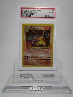 PSA 9 MINT Charizard Base Set Shadowless Holo Rare Pokemon Card 4/102 #2 B43